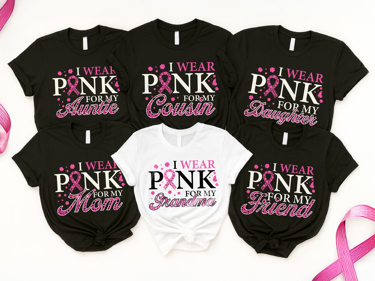 “I Wear Pink For My Auntie” Breast Cancer support unisex T-shirt